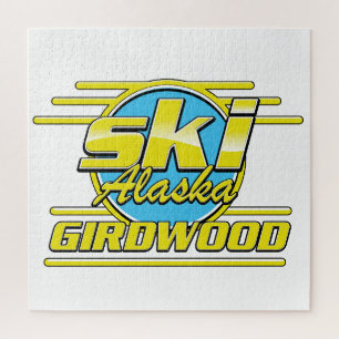 Quebra-cabeça Logotipo de esqui dos anos 80 de Girdwood Alaska