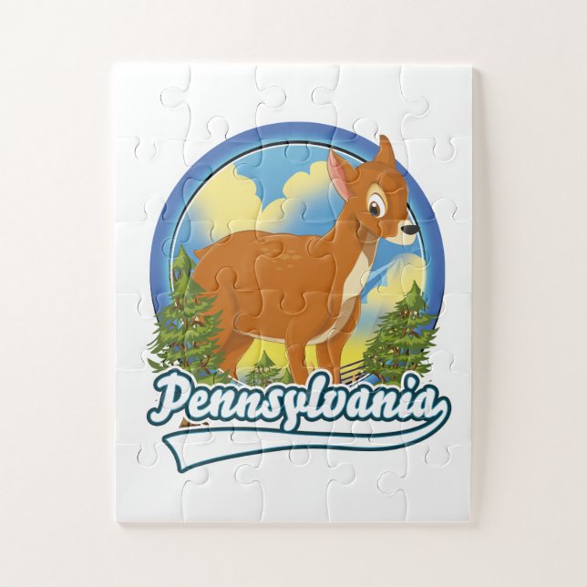 Quebra-cabeça logotipo de viagem da Pensilvânia (Vertical)