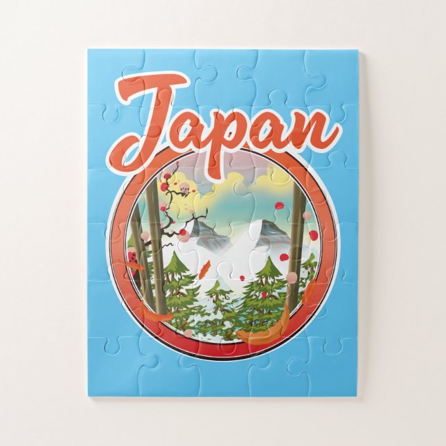 Quebra-cabeça logotipo de viagem Japão (Vertical)