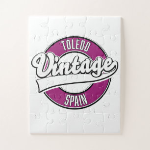 Quebra-cabeça logotipo do estilo de retrô de espanha Toledo