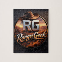 Logotipo estilo faroeste do Range geek quebra-cabe