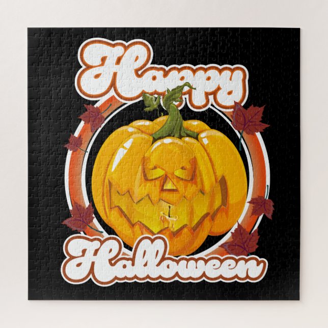 Quebra-cabeça logotipo Feliz Halloween (Vertical)