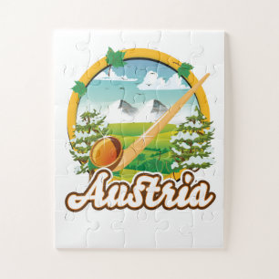 Quebra-cabeça Logotipo retro viagem da Áustria