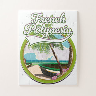 Quebra-cabeça Logotipo viagem da Polinésia Francesa.
