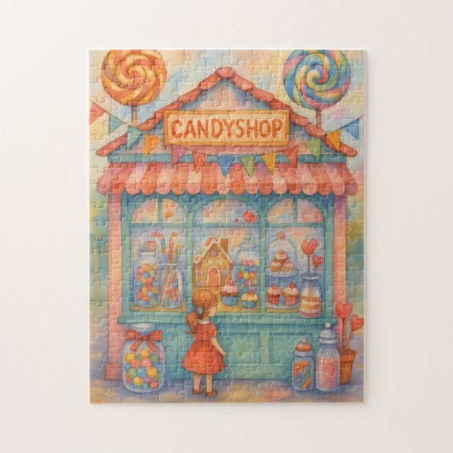 Quebra-cabeça Loja de Doces Caprichosos e Doce Aquarela (Vertical)