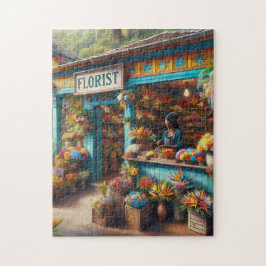 Quebra-cabeça loja de flores ao ar livre da jamaica