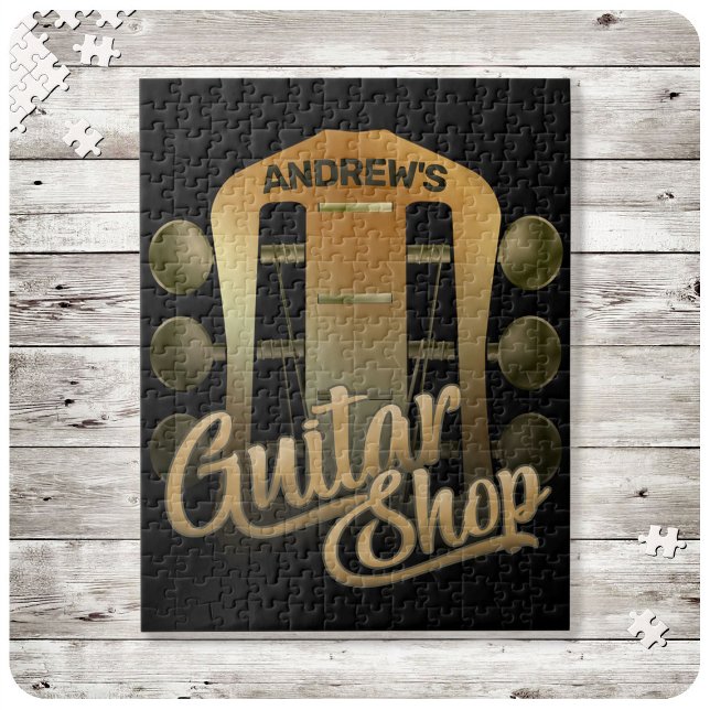 Quebra-cabeça Loja de Música de Rock Personalizada NOME Guitarri (Criador carregado)