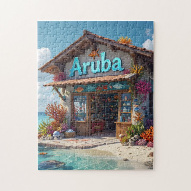 Quebra-cabeça loja de snorkeling aruba (Vertical)