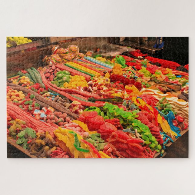 Quebra-cabeça Lollies e doces no mercado, Barcelona (Horizontal)
