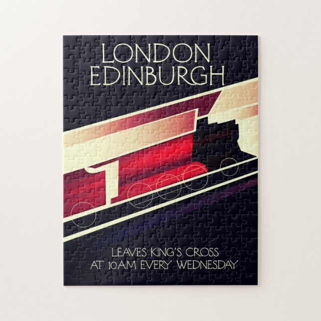 Quebra-cabeça London Edinburgh Locomotive Vintage style poster (Vertical)