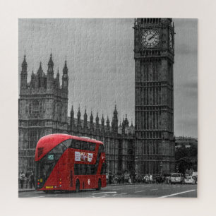 Quebra-cabeça London Red Bus e o Viagem Big Ben Art
