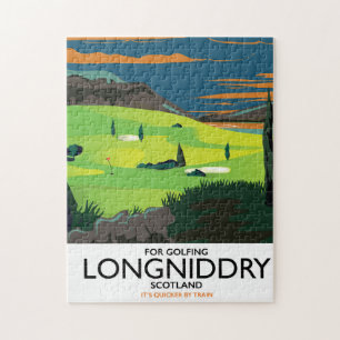 Quebra-cabeça longiddry Scotland Golf poster de viagens