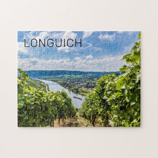 Quebra-cabeça Longuich Moselle Vineyard Panorama Alemanha (Horizontal)