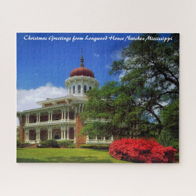 Quebra-cabeça Longwood House Natchez Cumprimentos de Natal (Horizontal)