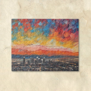 Quebra-cabeça Los Angeles ao Pôr do Sol Abstrato 