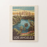 Quebra-cabeça Los Angeles Echo Park Lake Viagem Art Vintage<br><div class="desc">Viagem de vetor retrovetor de Los Angeles. Los Angeles é uma cidade em expansão no sul da Califórnia e o centro da indústria cinematográfica e televisiva do país.</div>