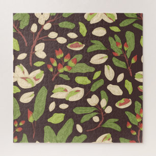 Quebra-cabeça Loucos De Pistachio: Sem Costura Desenhada À Mão.
