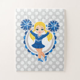 Quebra-cabeça Loura Cheerleader Azul - Alegre