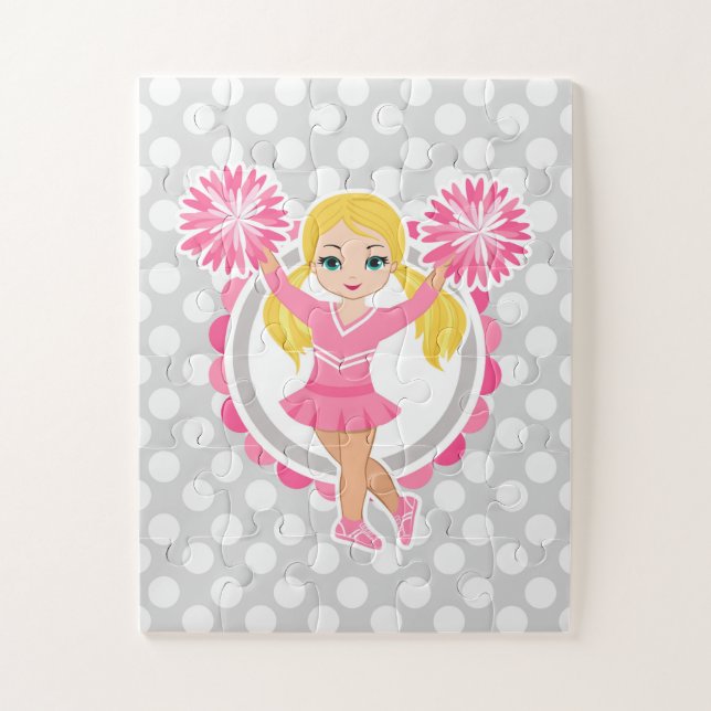 Quebra-cabeça Loura Cheerleader Rosa - Alegre (Vertical)