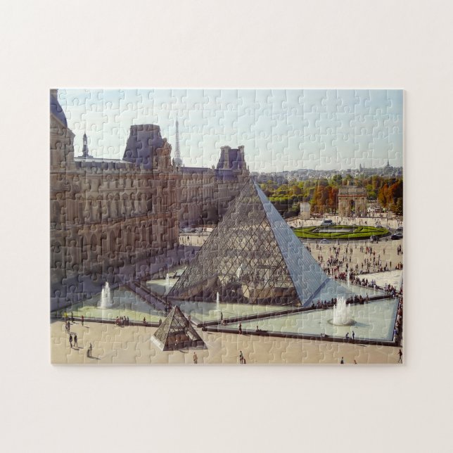 Quebra-cabeça Louvre Paris. (Horizontal)