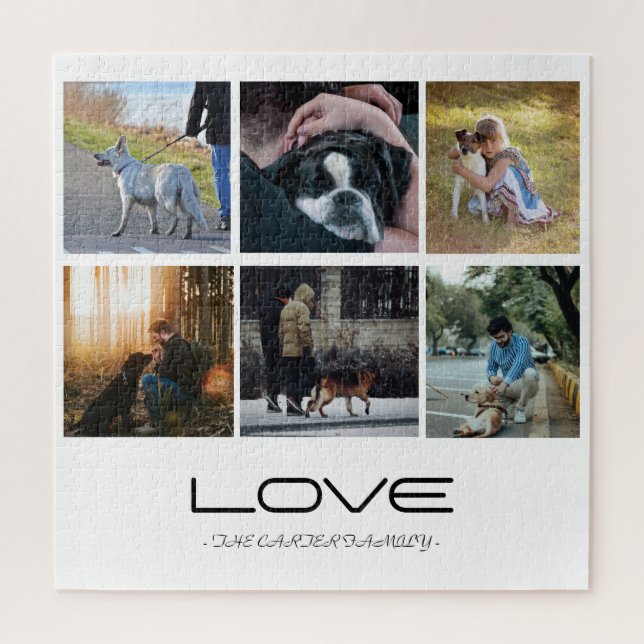Quebra-cabeça Love Dog Family Portrait Collage Design (Vertical)