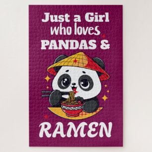 Quebra-cabeça Love Pandas and Ramen (texto branco)