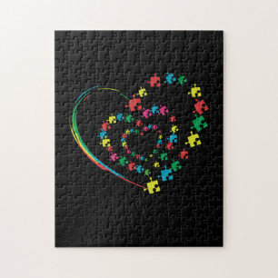 Quebra-cabeça Love Ribbon Heart Puzzle Autism Awareness Gift