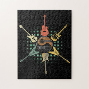 Quebra-cabeça Lover De Violão Estilo Retroativo Presente Par