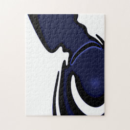 Quebra-cabeça Lua azul: Abstrato azul e branco