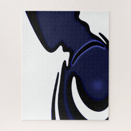 Quebra-cabeça Lua Azul: Azul Abstrato, Branco e Preto