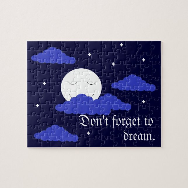 Quebra-cabeça Lua cheia à meia-noite e estrelas: (Horizontal)