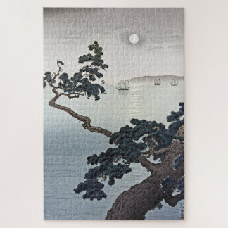 Quebra-cabeça Lua cheia na praia de Akashi por Tsuchiya Koitsu