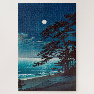 Quebra-cabeça Lua na praia de Ninomiya, Hasui Kawase