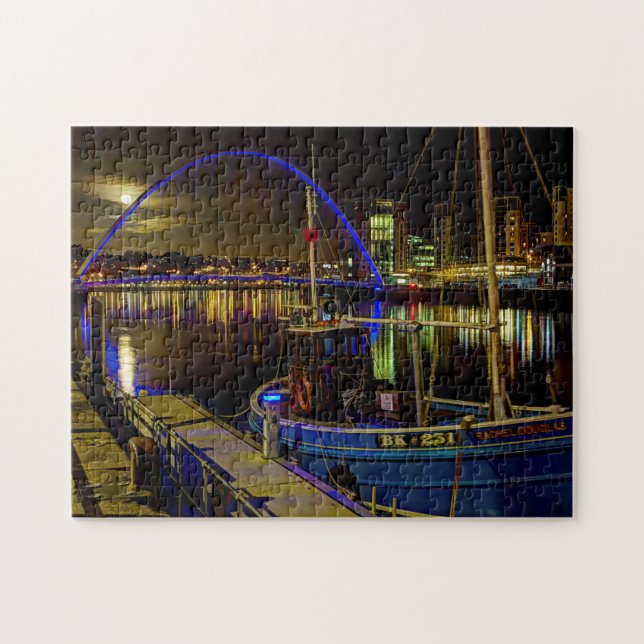 Quebra-cabeça Lua sobre o rio Tyne (Horizontal)