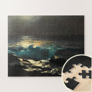 Quebra-cabeça Lua, Wood Island Light por Winslow Homer.