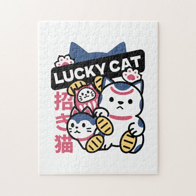 Quebra-cabeça Lucky Cat Maneki Neko – Japanese Fortune Cat  (Vertical)