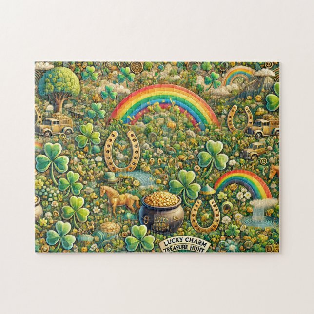 Quebra-cabeça Lucky Charm Treasure Hunt, Hidden Shamrocks (Horizontal)