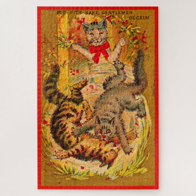 Quebra-cabeça luta de gatos (Vertical)