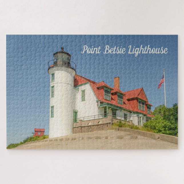 Quebra-cabeça Luz solar em Point Betsie Lighthouse em Michigan (Horizontal)