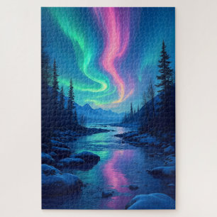 Quebra-cabeça Luzes nortes Aurora Borealis