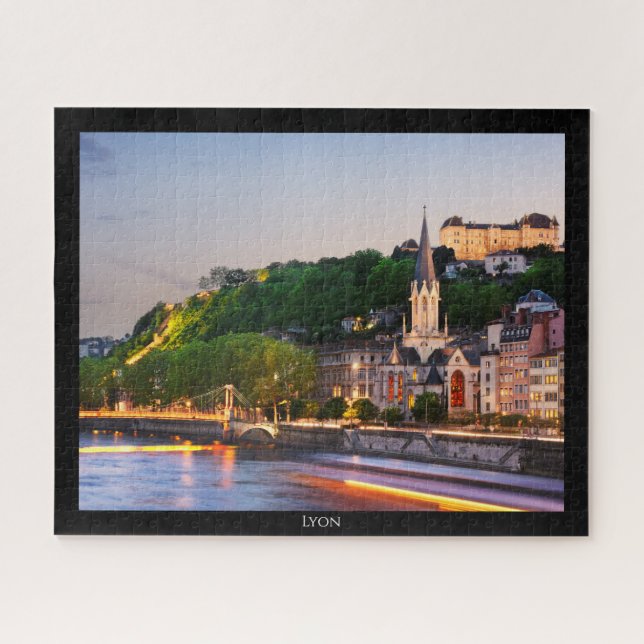 Quebra-cabeça LYON - Coucher de soleil sur les civil de Saone (Horizontal)