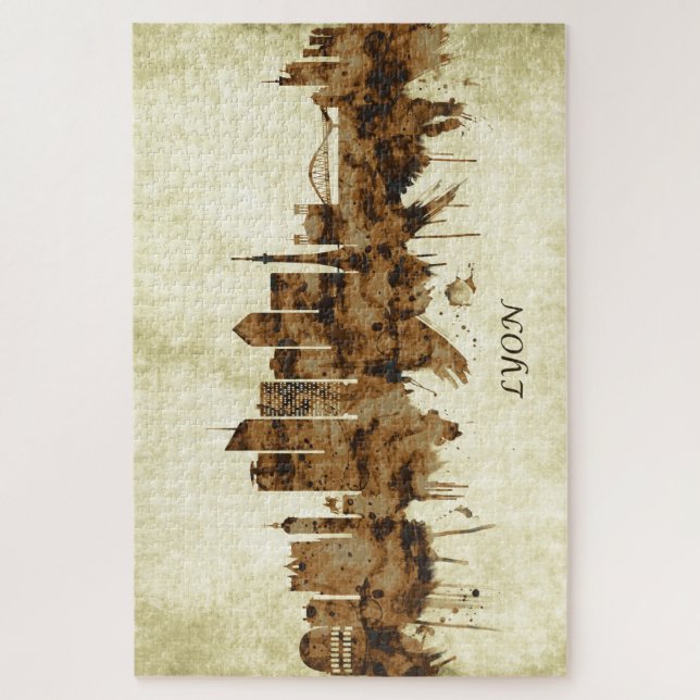 Quebra-cabeça Lyon França Cityscape (Vertical)