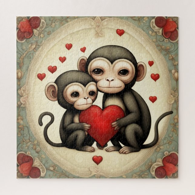 Quebra-cabeça Macaco Amor (Vertical)