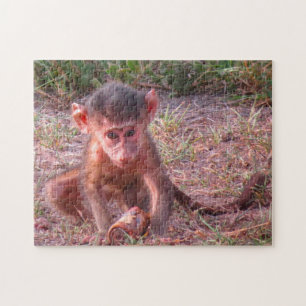 Quebra-cabeça Macaco Bebê Rosa