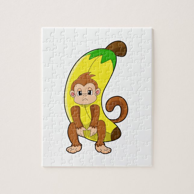 Quebra-cabeça Macaco com Banana (Vertical)