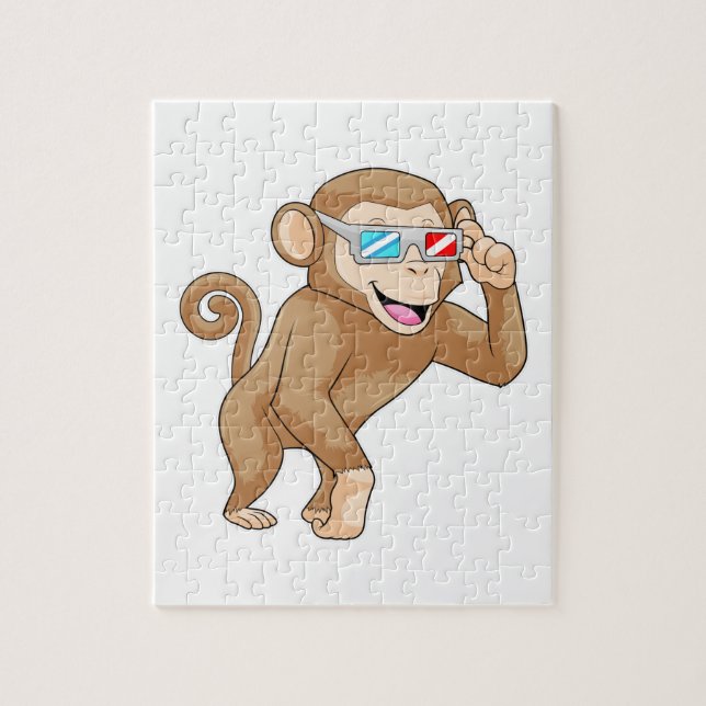 Quebra-cabeça Macaco de Óculos (Vertical)
