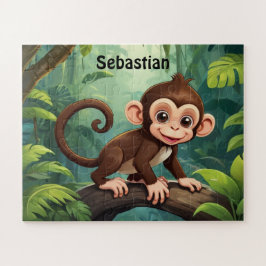 Quebra-cabeça Macaco Selva Vibrante Personalizado