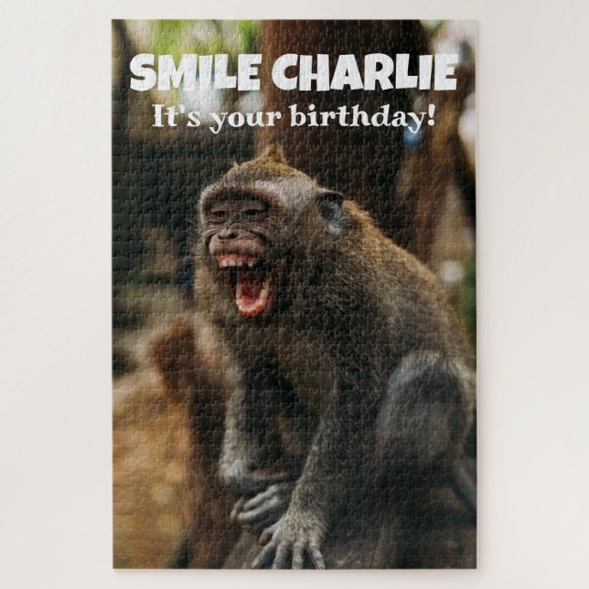 Quebra-cabeça Macaco Sorrindo Engraçado (Vertical)