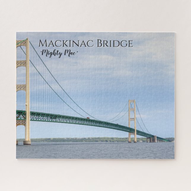 Quebra-cabeça Mackinac Bridge MI, o poderoso Mac (Horizontal)