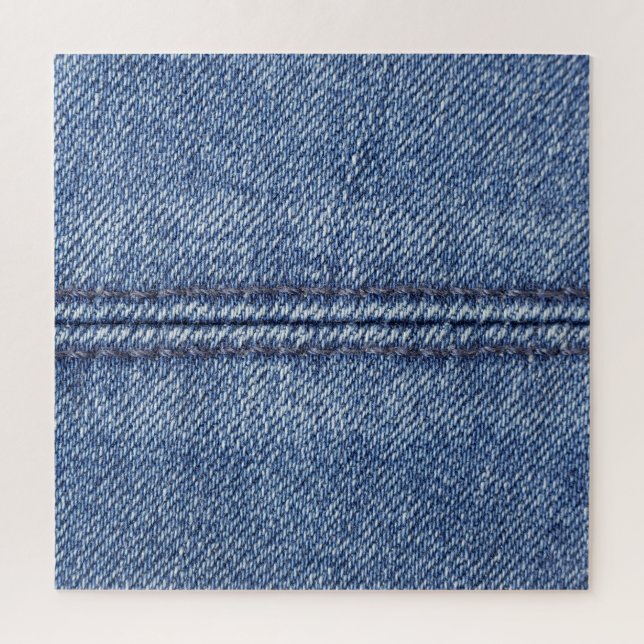 Quebra-cabeça Macro Blue Denim, Textura De Fechamento. (Vertical)